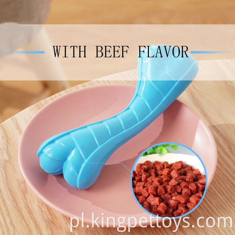 Rubber Pet Toy Bone with Beef Flavor